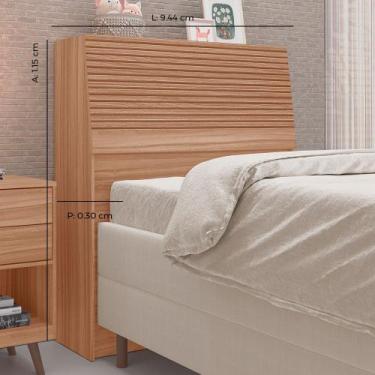 Imagem de Cabeceira Box C/bau Cassia Solteiro 100% em MDF - Tuboarte, Amêndoa Ri