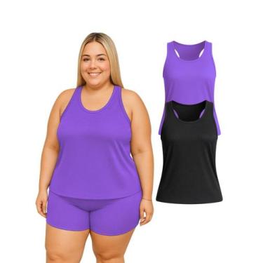 Imagem de Kit 2 Regata Nadador Dryfit Fitness Academia Plus Size - Roger, G1, Ro