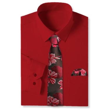 Imagem de Conjunto de camisetas cromantes de manga comprida com gravata e lenço 