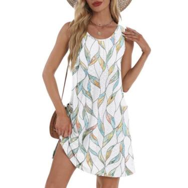 Imagem de Vestido de verão BKRIVE Tropical Vacation Tank sem mangas M