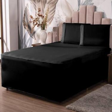 Imagem de Jogo De Lençol Luva Casal Conjugada Colchão E Box Malha 3P - Ametista 