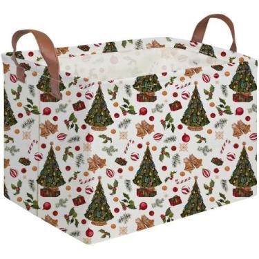 Imagem de Cesta de árvore de Natal retangular FXOCSHE 38x25x23 cm Impermeável