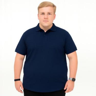 Imagem de Camisa Gola Polo Plus Size Piquet Masculina Camiseta 50% Algodão 50% P