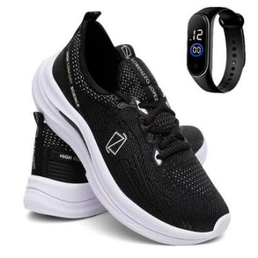 Imagem de Kit Tênis Masculino Para Corrida e Academia Super Leve e Macio com Relógio-Masculino