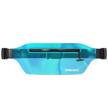 Imagem de DRENCH Pochete impermeável azul iridescente – bolsa seca submersível para natação, mergulho com snorkel, caiaque – capa de telefone impermeável, suporte para celular subaquático, bolsa seca para