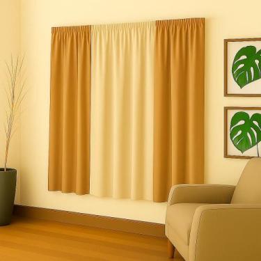 Imagem de Cortina Versátil 2,00X1,70 Para Sala Quarto Escritório Decoração Estil