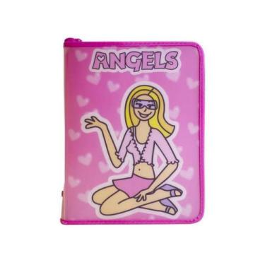 Imagem de Pasta com Zíper Angels Rosa Ofício Yes Estampada Escolar Documentos Fo