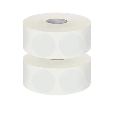 Imagem de 500 peças de adesivos adesivos brancos redondos transparentes de 2,5 cm, etiquetas circulares transparentes para caixas de presente, envelopes, álbuns, tampas de frascos, vedação decorativa