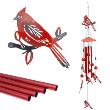 Imagem de Sino de vento decorativo para ambientes externos, fácil de pendurar com 6 sinos e 4 tubos de alumínio para casa, pátio, árvore, jardim, varanda, quintal