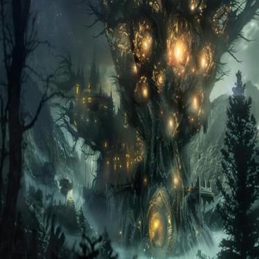 Imagem de Quadro Decorativo Castle The Sky Arte Moderna Painel de Parede para Sala Quarto e Escritório 40x40cm