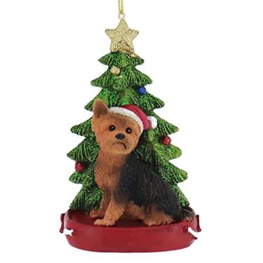Imagem de Kurt Adler YORKSHIRE TERRIER COM LUZES DE ANO DE ÁRVORE DE NATAL ORNAMENTE PARA PERSONALIZAÇÃO