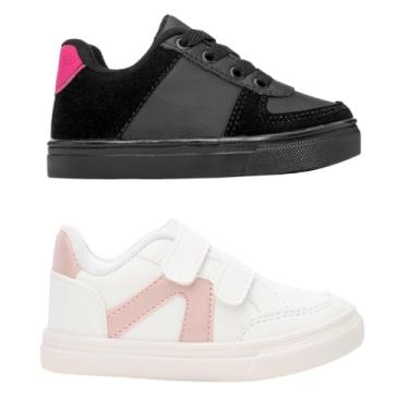 Imagem de Combo Infantil Feminino 2 Pares Tenis Casual Menina My Funfy Kids 3127A (Branco, BR, Criança de 4 a 8 anos, Numérico, 27)