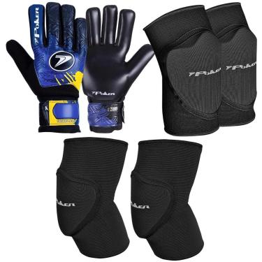 Imagem de Kit Luva de Goleiro + Cotoveleira Joelheira Indoor Poker-Unissex