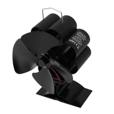 Imagem de Yosoo Ventilador Movido a Calor de Liga de Alumínio, 4 Ventiladores de Fogão a Lenha Silenciosos e Eficientes, Ventilador de Lareira,