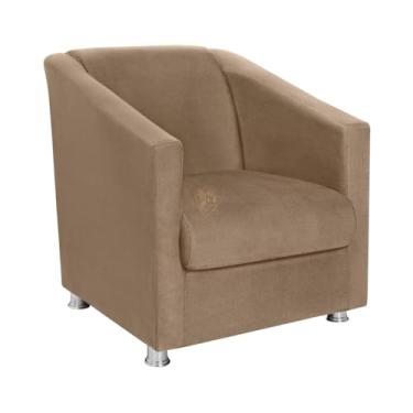 Imagem de Poltrona Bia em Suede – Estrutura em Madeira de Eucalipto, Espuma D-26 e Pés Plásticos 5cm, Design Moderno e Confortável para Sala, Quarto e Escritório (Capuccino)