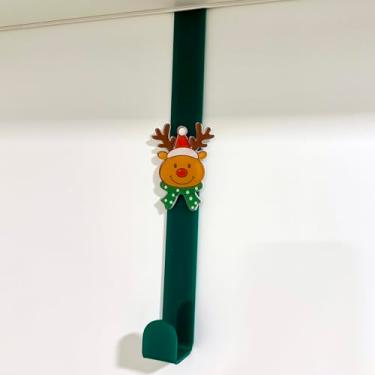 Imagem de Suporte para Guirlanda de Natal, Gancho de Porta com Personagens Natalinos, Conjunto com Pingentes de Boneco de Neve, Papai Noel, Rena e Pinguim (Rena - Verde)