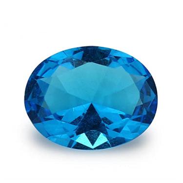 Imagem de JINGANGZUO 50 peças 3 x 5 mm forma oval azul escuro cor azul do mar pedra de vidro solta pedra preciosa sintética para anel brinco pulseira colar pingentes joias faça artesanato DIY