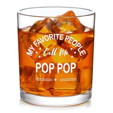 Imagem de Slugeren Copo de uísque pop pop pop My Favorite People Call Me, presentes pop pop engraçados, presentes de avô de netos para o dia dos pais, aniversário, Natal, 293 g