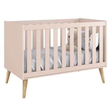 Imagem de Berço Americano Théo New Rosa Fosco Com Natural - Moveisaqui