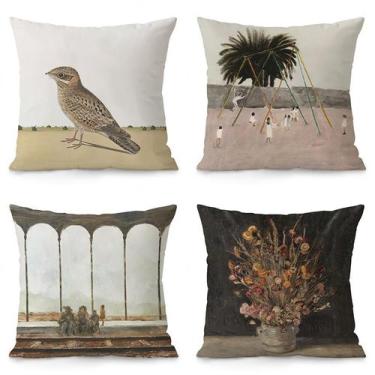 Imagem de Conjunto de fronhas vintage Artistic Bird & Floral Plush x4 - yiweisai