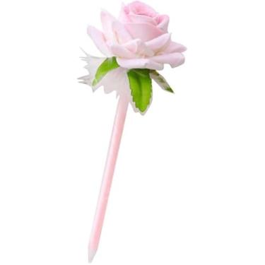 Imagem de Caneta esferográfica de flor rosa, caneta de assinatura de escritório, canetas de tinta gel de flor rosa de 0,5 mm, presente de dia do professor, material escolar de escritório