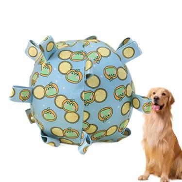 Imagem de Bola de futebol de brinquedo para cães,Brinquedo de bola de futebol para cães | Brinquedo indestrutível para cães | Brinquedos para mastigar cães com alças, brinquedos interativos para cães