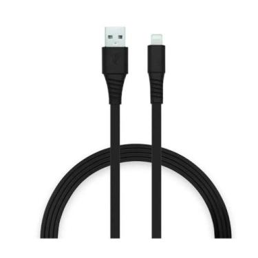 Imagem de Cabo Usb Lightning Preto 1 Metro Flexível Carga Dados Turbo - Hrebos