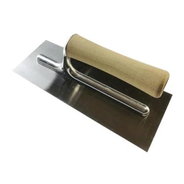 Imagem de Generic Desempenadeira de aço inoxidável com cabo ergonômico, ferramenta versátil para acabamento e aplicação de massa corrida em paredes revestidas com