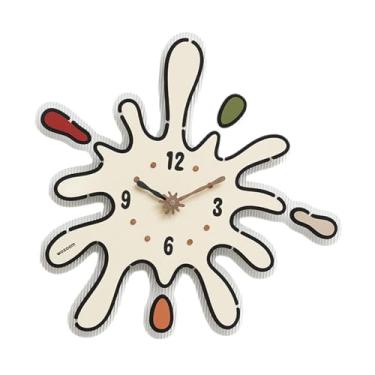 Imagem de Fenteer Relógio de parede decorativo irregular, decoração anti-taque, 19,6 x 19,2 polegadas para sala de jantar, Ponteiro de Madeira