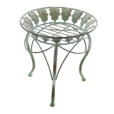 Imagem de Ｂｅｓｇａ Suporte para plantas, vasos de flores, ferro redondo (33 cm de altura), suporte rústico, elegante e forte, de chão para e sala de estar