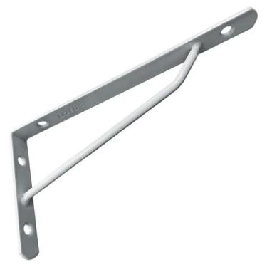 Imagem de Kit 2 Unidades Cantoneira Suporte Prateleira 20 cm Bco 6721 - LOTUS