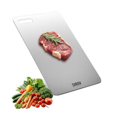 Imagem de Tábua de corte de titânio, tábuas de corte de titânio puro premium para cozinha, não tóxica e pode ser lavada na lava-louças para carne, frutas e vegetais (10,1 L x 6,2 W)