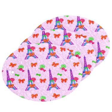 Imagem de Wassud Esponja de polpa de madeira para louças da Torre Eiffel, pacote com 3 esponjas de cozinha para limpeza, esfregão resistente para panelas antiaderentes, esponjas de lavar louça para pia