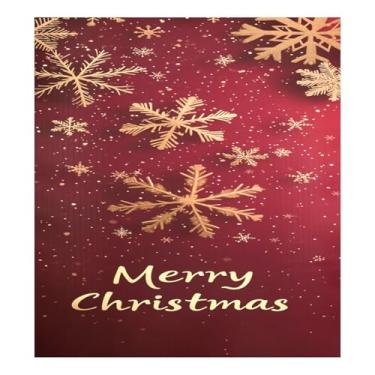 Imagem de STAYTOP Fundo vermelho Natal flocos de neve dourado capa ímã máquina de lavar louça 58 x 66 cm porta frontal capas decorativas de geladeira adesivo folha magnética máquina de lavar roupa painel de