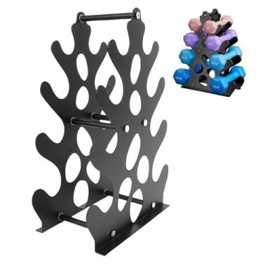 Imagem de Asixxsix Rack de Halteres, Suporte de Halteres de Ferro para Academia e Fitness Em Casa, Com Design de Armazenamento Vertical, Solução Organizadora de Peso que Economiza Espaço