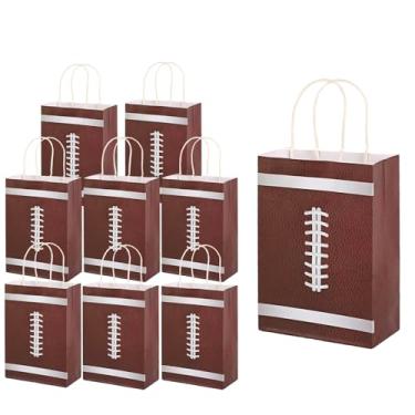 Imagem de Zanceamy Pacote com 24 sacos de presente com temas esportivos, futebol, basquete, sacolas de papel de lembrancinha de beisebol com alças, sacolas de papel reutilizáveis para festa temática esportiva