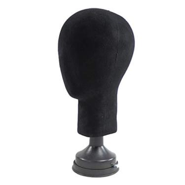 Imagem de Milageto Touca de cabeça de manequim de espuma de isopor com suporte para exibição de óculos com orifício de montagem