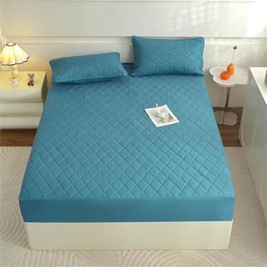 Imagem de Capa de colchão acolchoada grossa de veludo, quente e macia, tamanho Queen/King, sem fronha, 1150x200cm, 1 peça