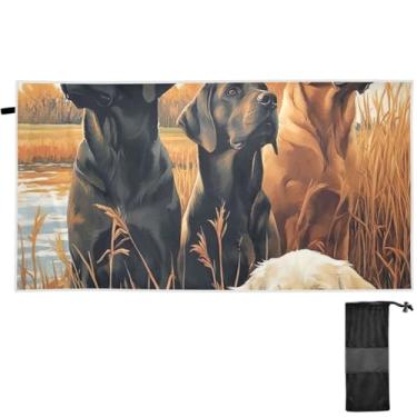 Imagem de TSENQUE Linda toalha de praia à prova de areia para cães Labrador Retriever Toalhas de praia de secagem rápida para viagens XL toalha de praia para adultos praia piscina acampamento ioga viagem 152 x
