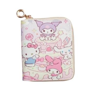 Imagem de Carteira De Moedas Hello Kitty Fofa Para Meninas, Bolsa Dobrável De Co