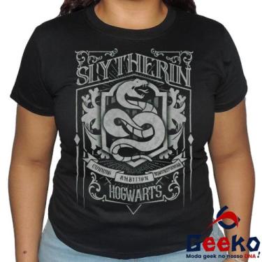 Imagem de Baby Look Sonserina 100% Algodão Harry Potter Blusa Feminina Hogwarts 