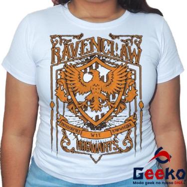 Imagem de Baby Look Corvinal 100% Algodão Harry Potter Blusa Feminina Hogwarts R