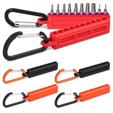 Imagem de Organizador de armazenamento de chave de fenda com 10 furos, 6 peças de suporte sextavado de 1/4 polegada com gancho mosquetão, codificação de três cores, porta-chaves e porta-chaves