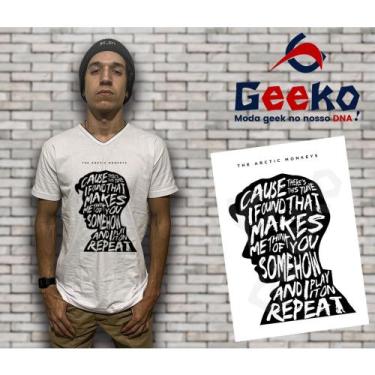 Imagem de Camiseta Arctic Monkeys Indie Alternativo Rock Geeko, Branca gola v, M