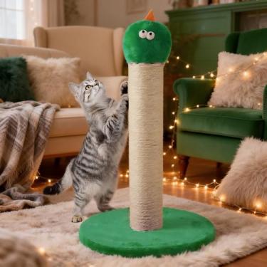 Imagem de Fansafurn Poste arranhador para gatos, arranhador de sisal de 50 cm de altura para gatos internos, suporte de escalada resistente para gatinhos e gatos grandes, verde