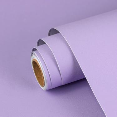 Imagem de Papel de parede roxo liso roxo para contato com um conjunto de rolo de vinil à prova d'água autoadesivo fosco de 59,9 cm x 599,4 cm para revestimentos de parede, armários, bancadas, quarto, cozinha