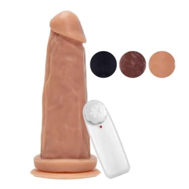 Imagem de Prótese Maciça Com Vibro E Ventosa 16,5 X 4,5Cm Brinquedo Erótico Dildo Vibratório Consolo Grosso VVN07 (PRETO)