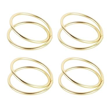 Imagem de Acouto 12 Anéis de Guardanapo de Ouro Fosco Com Design Espiral, Metal Galvanizado para Casamentos, Festas e Decoração de Mesa Elegante