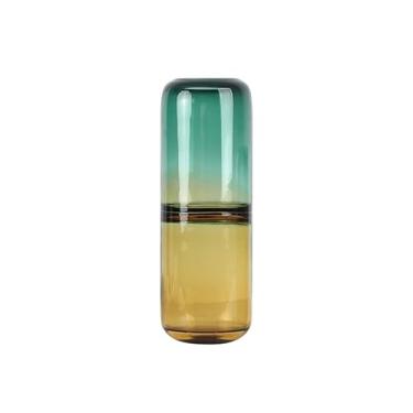 Imagem de Vaso de vidro europeu criativo colorido bloqueado flores frescas arranjo de flores secas sala de estar mesa hotel vasos de flores (grande)