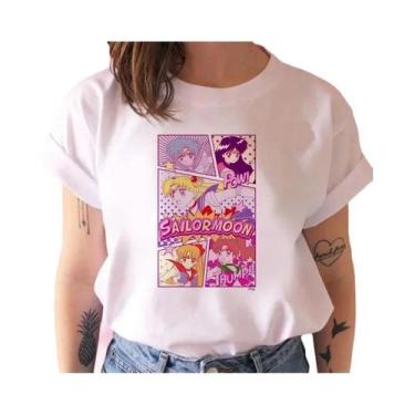 Imagem de Camiseta Feminina Estilo Harajuku Anos 90 Com Estampa De Gato Kawaii, 
